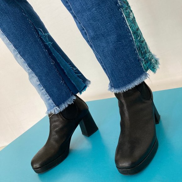 Custom Distressed Boro Sashiko Acid Faded Blue Jeans - Picture 14 of 17